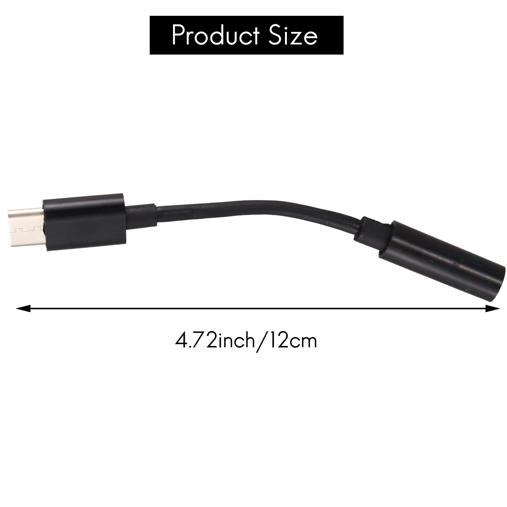 3Pcs Type C to 3.5mm Headphone Audio Adapter(Black)_OFSS