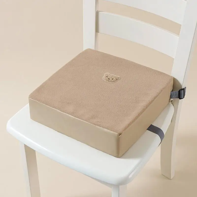 Portable Thicken Baby Highchair Seat Cushion Cartoon Bear PU Leather Thick Foam Children Dining Chair Booster Cushion Pad