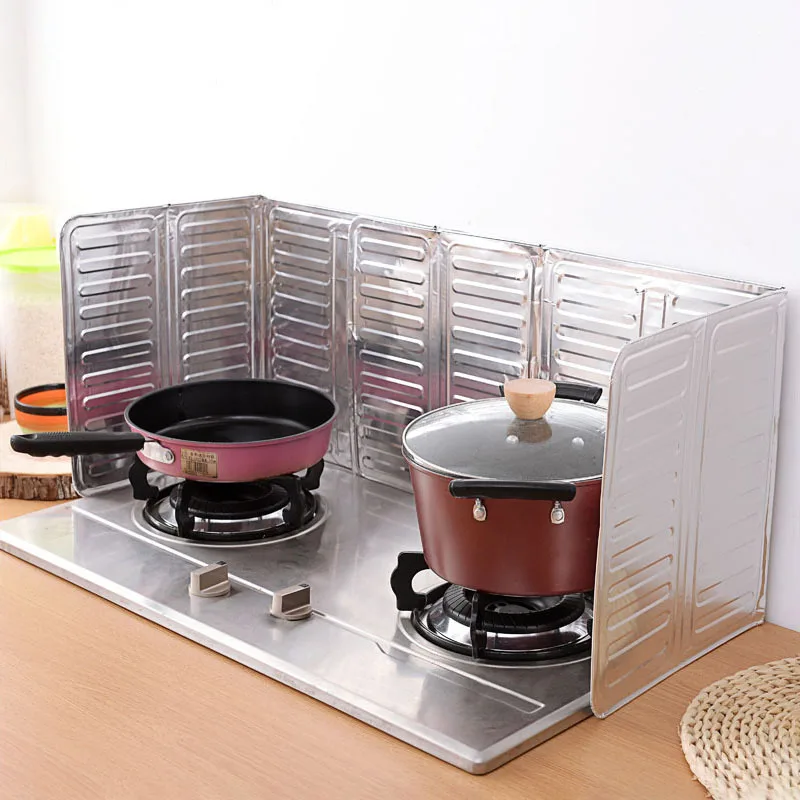 Aluminum Foldable Kitchen Gas Stove Baffle Plate Kichen Accessories Home Gadgets Frying Pan Oil Splash Protection Screen Tools