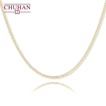 CHUHAN Real 18K Gold Cuban Choker Necklace AU750 Strong Gloss and Good Texture Clavicle Chain Luxury Jewelry for Women 1