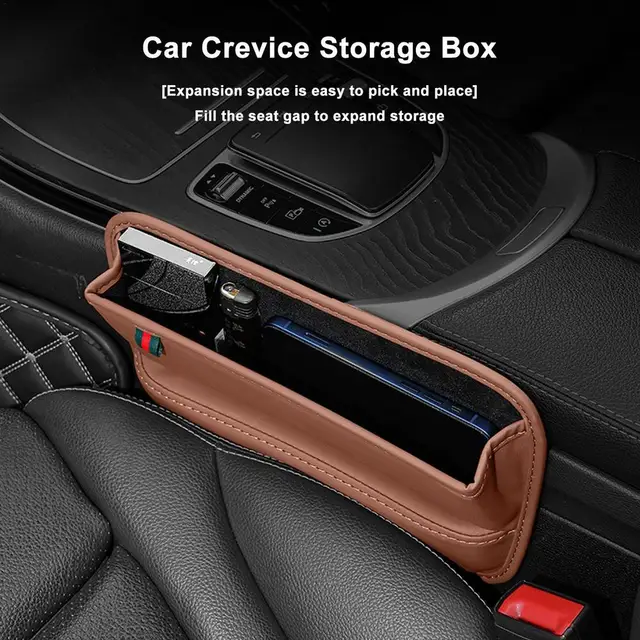 Car Seat Filler Organizer Car Crevice Storage Box Pu - Temu