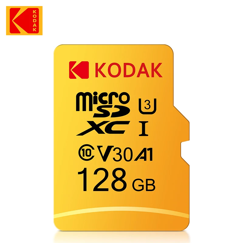 KODAK 마이크로 SD 메모리 카드, 128GB Class10 U3 UHS-I 128GB TF 카드, 4K HD SD 어댑터, 휴대폰 스마트폰 태블릿 PC용, 신제품