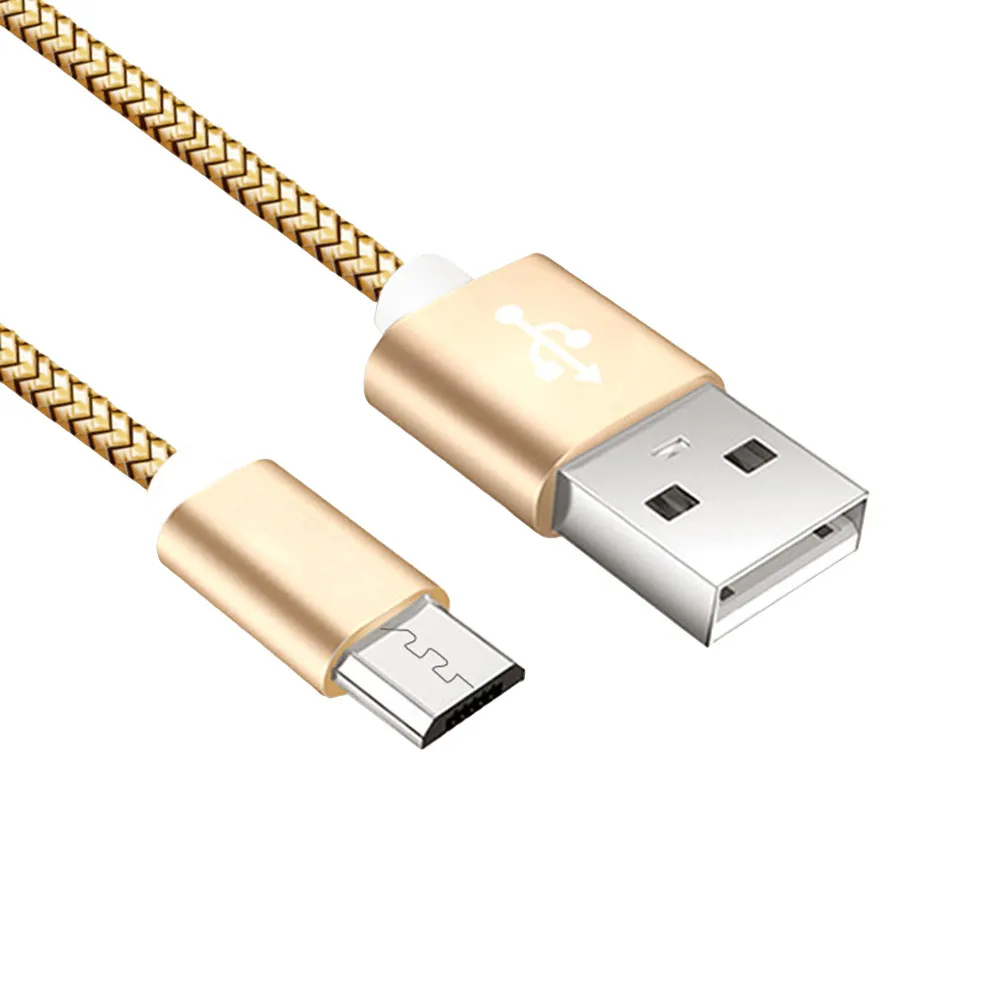 마이크로 USB 나일론 편조 충전 케이블 빠른 데이터 동기화 휴대폰 태블릿용 고강도 알루미늄 케이싱 마이크로
