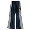 22aw Kapital Hirata and Hong Japan Style Tricolor Polyester Side Zipper Vertical Stripe Elastic Casual Popular Loose Pants 1