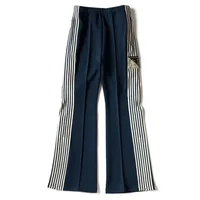 22aw Kapital Hirata and Hong Japan Style Tricolor Polyester Side Zipper Vertical Stripe Elastic Casual Popular Loose Pants 1