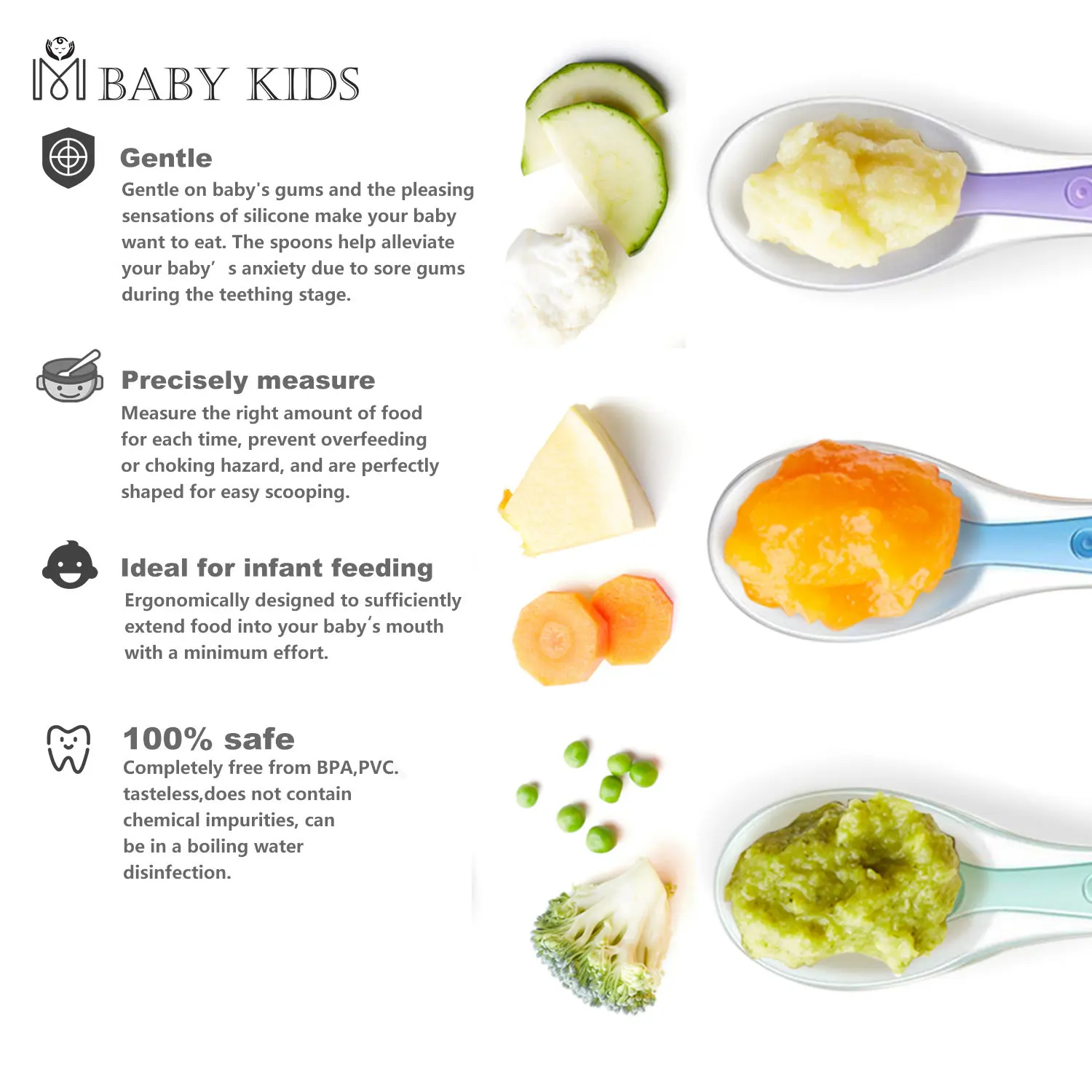 Baby Silicone Soft Spoon for Training Feeding Children Infants