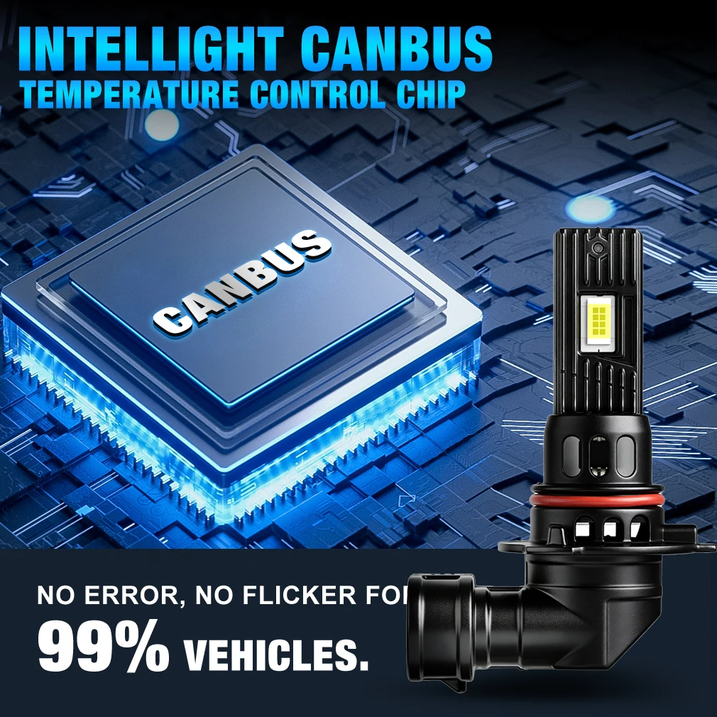 H8 H11 LED 자동차 헤드라이트 전구 캔버스 9005 HB3 9006 HB4 CSP LED 헤드램프 100W 터보 팬리스 자동차 램프 6000K 12V