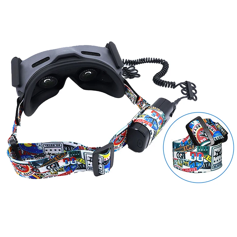 

Повязка на голову с героями мультфильмов для DJI FPV Flight Video Glasses V2 граффити с фиксированным ремешком сменная повязка аксессуары для дрона