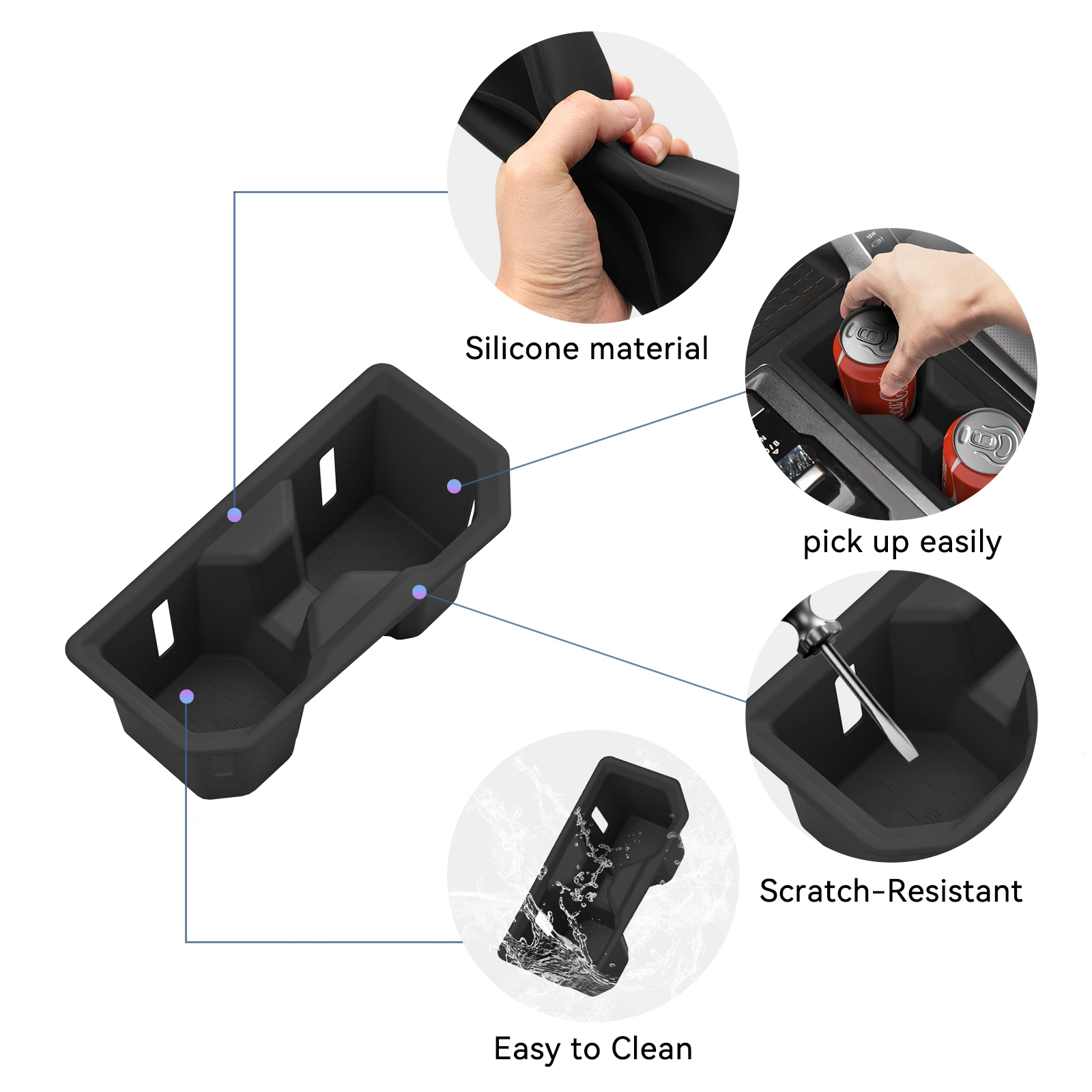 토요타 RAV4 와일드랜더 2026 센터 콘솔 컵홀더 수납함 음료 충격흡수 차량용 액세서리 블랙