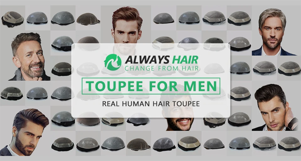 Invisible Hairline Hair System Unit For Men 0.03-0.04Mm Super Thin Base Toupee Indian Human Hair Mens' Topper Wig
