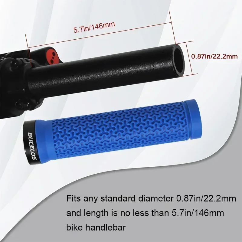 BUCKLOS Bicycle Handlebar Grip Rubber Lock on Bicycle Handles Non-slip MTB Cuffs Ultralight Shock Absorption Mountain Bike Grip 5
