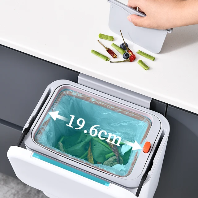 10L/7L Large Capacity Wall Mounted Garbage Bin For Kitchen, Flip Type Storage Bin For Bathroom, Dual Inner And Outer Bins 4