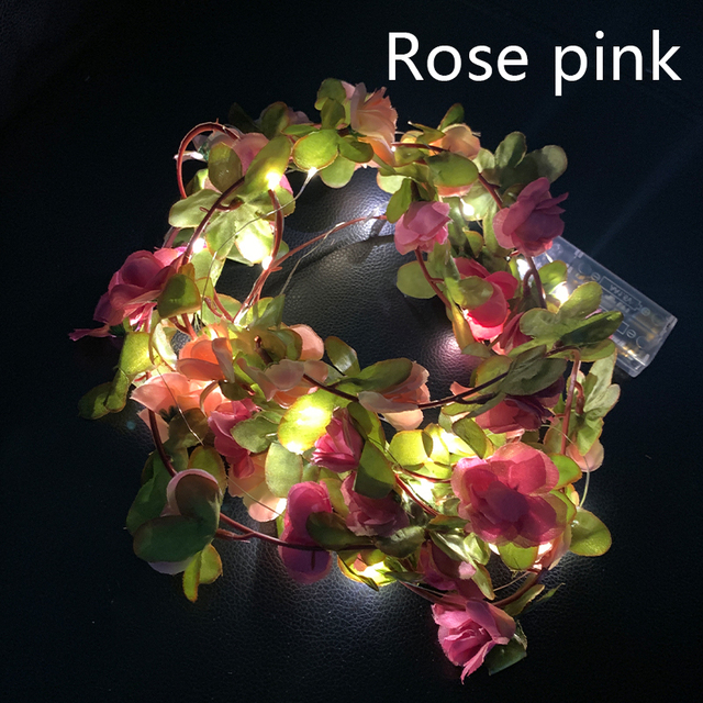 LED Rose Wreath Artificial Plant Vines Valentine's Day Christmas Wedding Decoration Interior Romantic Atmosphere Decoration