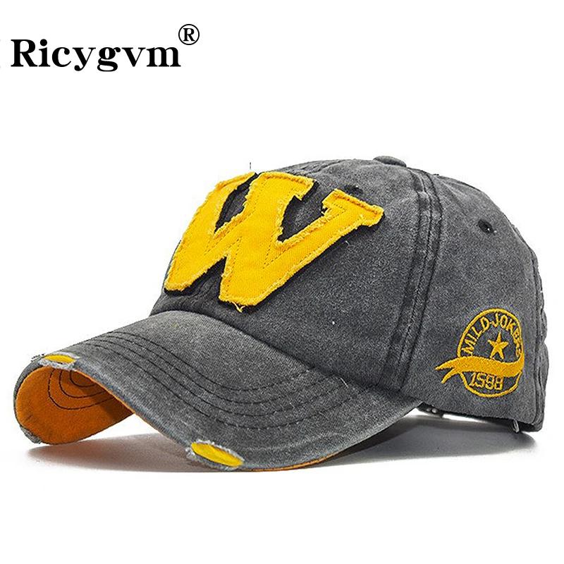 W-Letter Baseball Cap Fashion Outdoor Sun Visors Unisex Adjustable Cotton Sunshade Bonnet Hip Hop Holes Snapback Peaked Hat