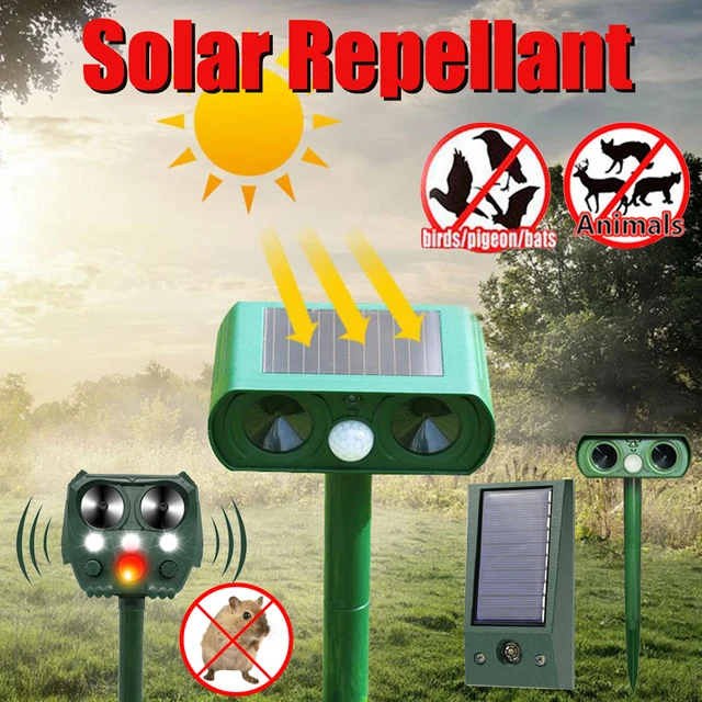Ultrahangos Macska Kutya -Visszataszító Vízálló Napenergia -Ultrahangos Hátrányok Újratölthetők Gyümölcsös/Üvegház/Zöldségkerthez