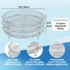 Three Stackable Air Fryer Rack Ovens Racks Stainless Steel Basket Tray Air Fryer Accessories Kitchen Gadgets Baking Tools 4