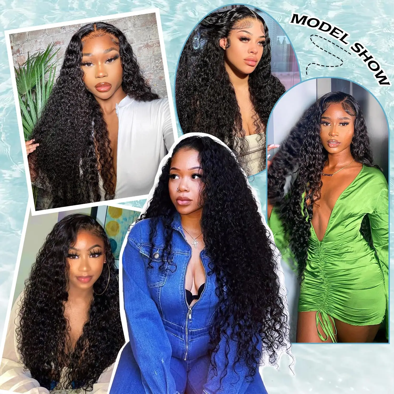 PerisModa Water Wave Bundles For Women Brazilian Weaving Virgin Human Hair Extensions Wet and Wavy 1/3/4 Pcs Human Hair Bundles 6