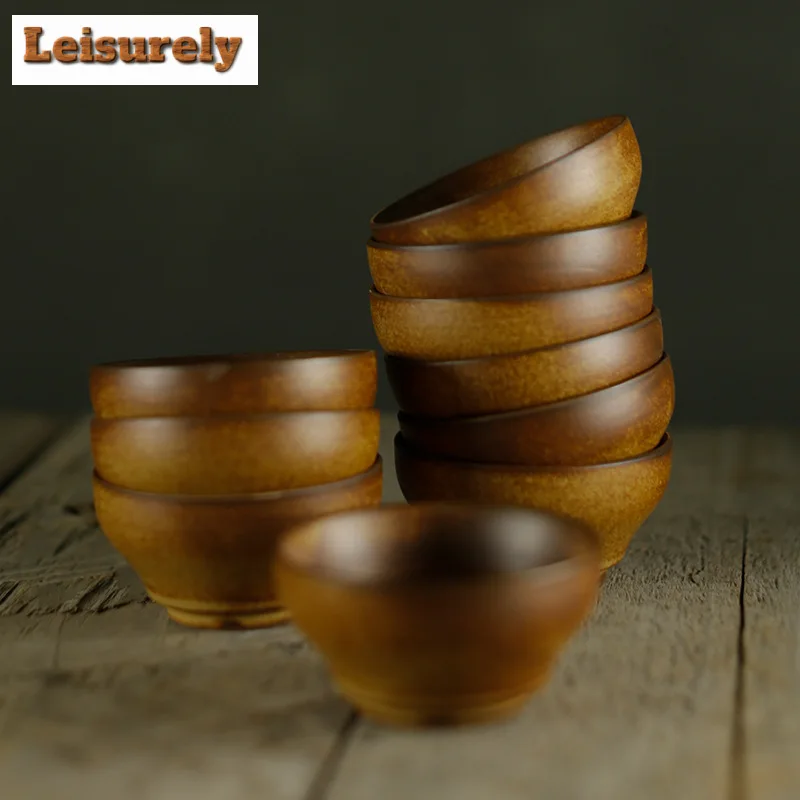 Japanese Cone Tea Cup Handmade Stoneware Kiln Change Teacup Personal Cup Crude Pottery Tea Bowl Kung Fu Tea Master Cup Drinkware