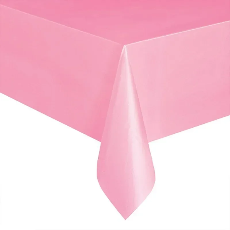 Plastic Disposable Solid Color Tablecloth Birthday Party Wedding Christmas Table Cover Wipe Desk Cloth Decor  Covers Rectangle 3