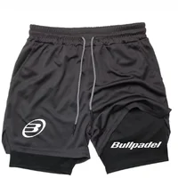 Men's Running Training Shorts with Phone Pocket Tight Shorts Sportswear 2-in-1 Print 2