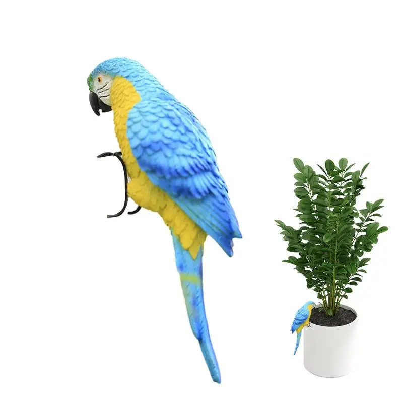 

Parrot Decor Resin Parrot Sculpture Decorative Tropical Bird Sculpture Ornaments For Wall Patio Garden Yard Outdoor Decor Nature