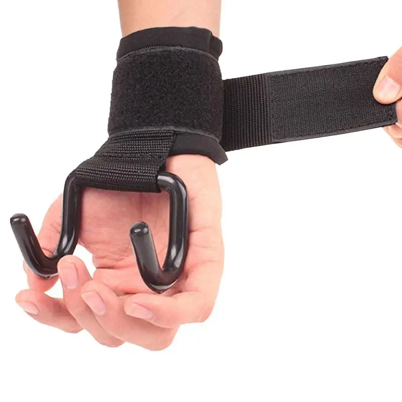 Hot Sale Weight Lifting Hook Fitness Gloves Hand-Bar Wrist Straps Heavy Duty Pull-ups Power Lifting Bodybuilding Training Grips