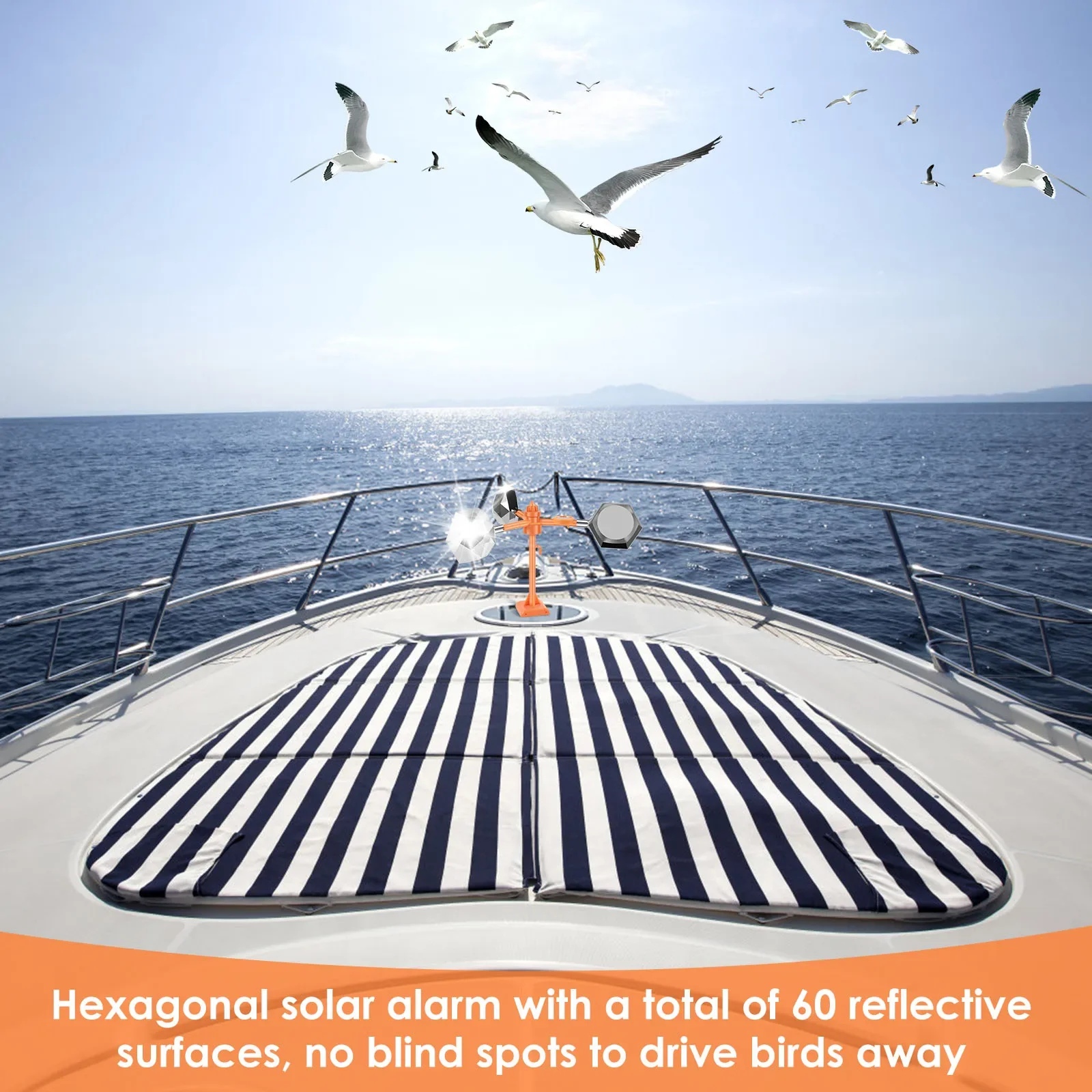 Bird Repeller Wind Powered 360 Degree Rotating Bird Repeller Mirror Reflective Design Retractable Scare Birds Gardening Supplies