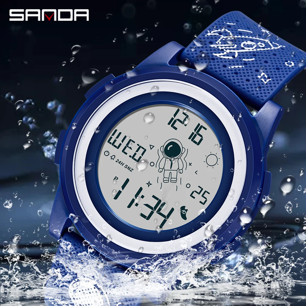 Top Brand Watches Astronaut Cartoon Electronic Watch Digital For Boy Countdown Japanese G Style Women Shock proof Clock 2122