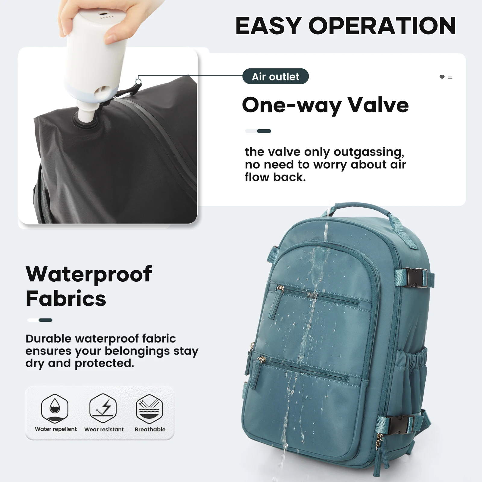 Vacuum Compression Backpack Travel,Hiking & Outdoor Adventures,Multifunctional Computer Backpack,Men's Double Shoulder Backpack