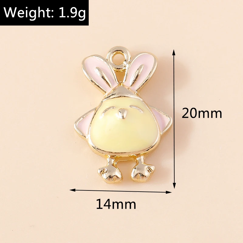 10 stücke Emaille Tier Charms Nette Maus Huhn Elefanten Katze Bee Eule Charms Anhänger für Armband Ohrringe Halskette DIY Schmuck – Detail 20