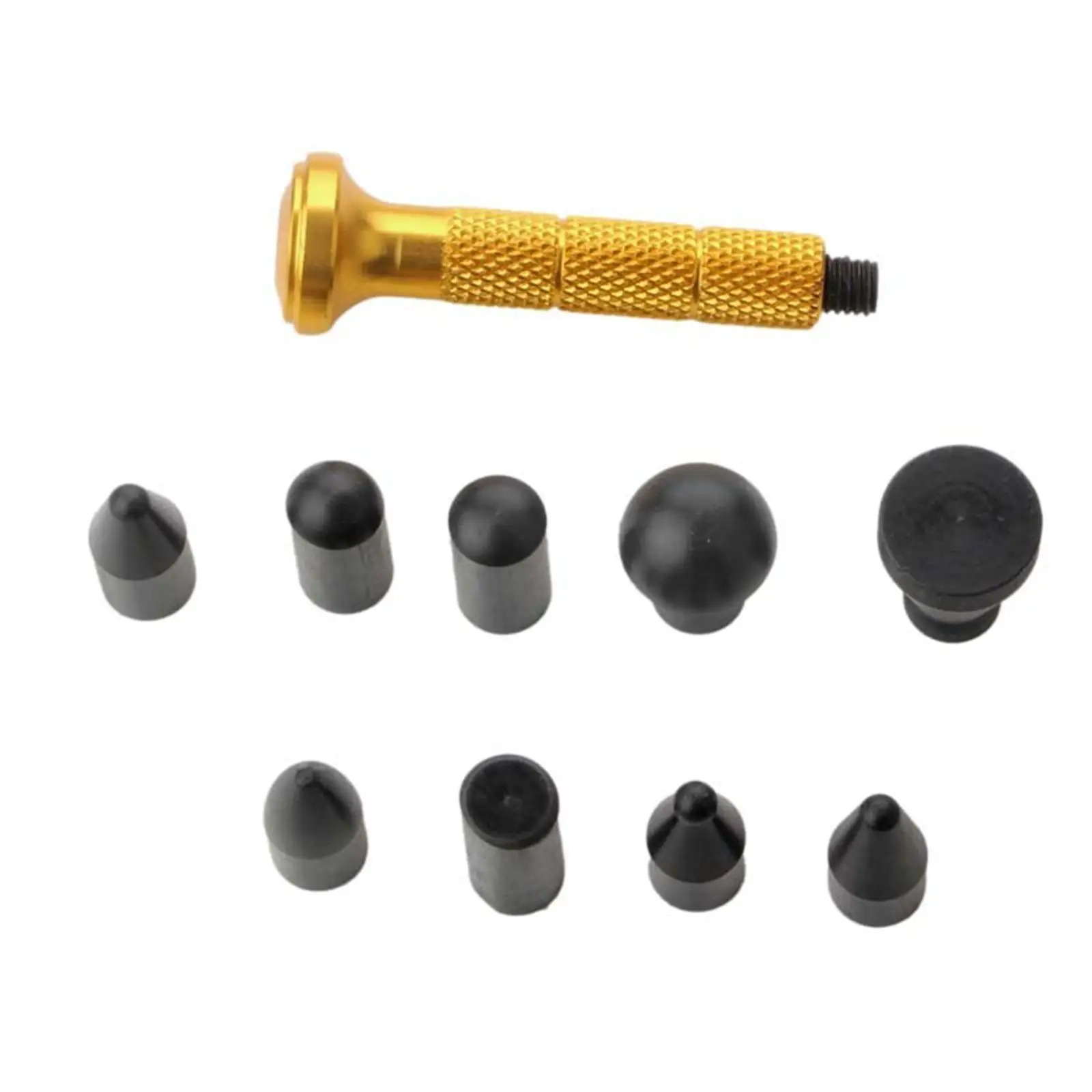 

Metal Tap Down Pen Hand Tools Compact with 9 Heads Tips Knockdown Tool Auto Body Dent Repair Set Remover for Door Dings