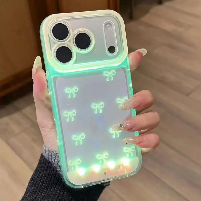 Radiant Bowknot Luminous Phone Case with Five-Color Light Effects