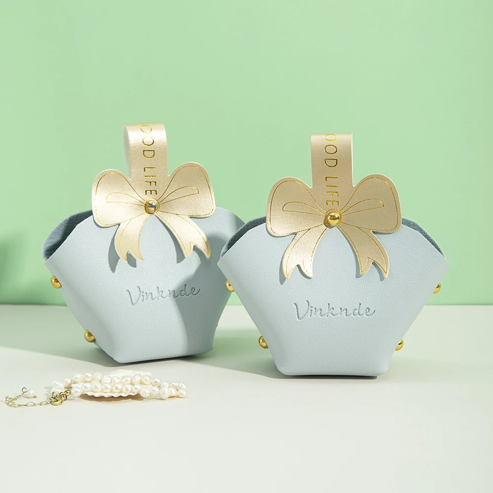 

Custom Logo Candy Leather Box DIY Creative Wedding Gift Packaging Box Handbag Accompanying Hand Ceremony Birthday Party Supplies