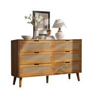 KOMHTOM chest of drawers with 6 Drawers Sideboard Wood Drawer