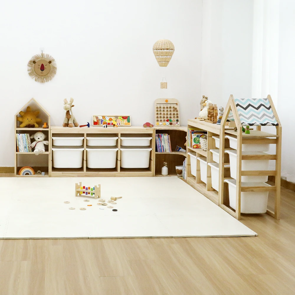 Wooden Toy Storage Bedroom Cabinet Bookshelves Display Book Cabinet Storage Wooden Bookshelf Small Spaces Shelf