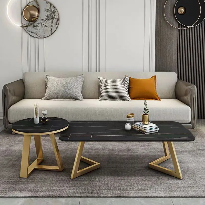 Rectangle White Marble Stainless Steel Coffee Table In Gold For Home oval coffee table