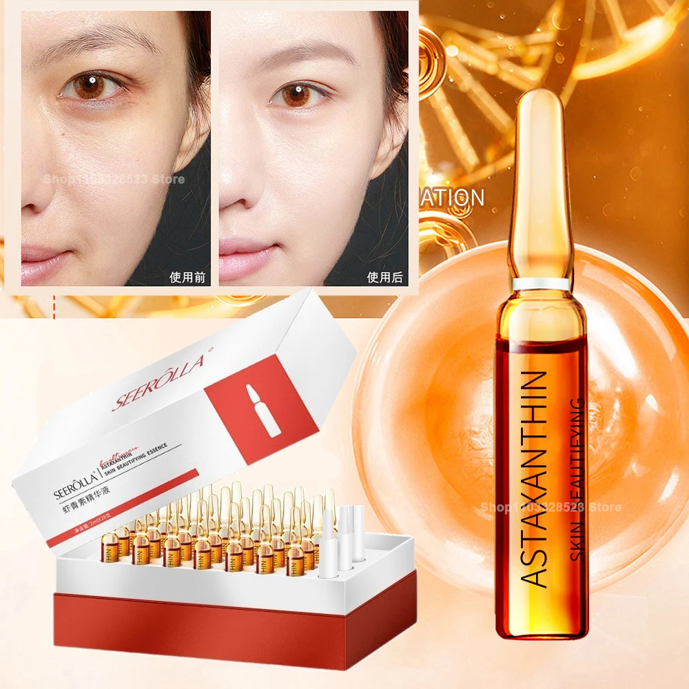 

Astaxanthin Hyaluronic Acid Peptide Whitening Serum Anti-Aging Brighten Shrink Pores Moisturizing Remove Wrinkles Fine Lines