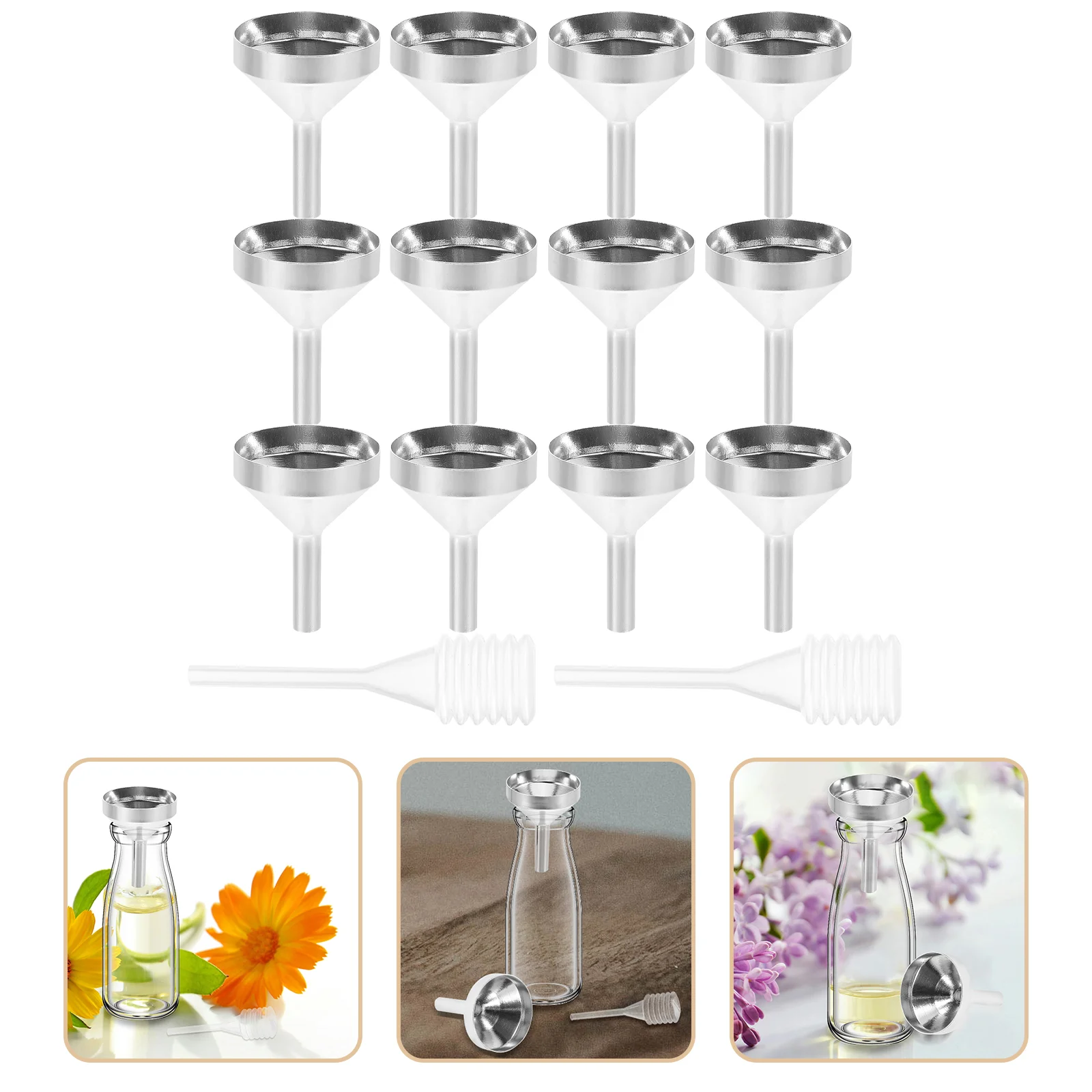 

10 Pcs Funnel Small Funnels Liquid Crafts Supplies Science Laboratory Accessories Aluminum Oxide Mini