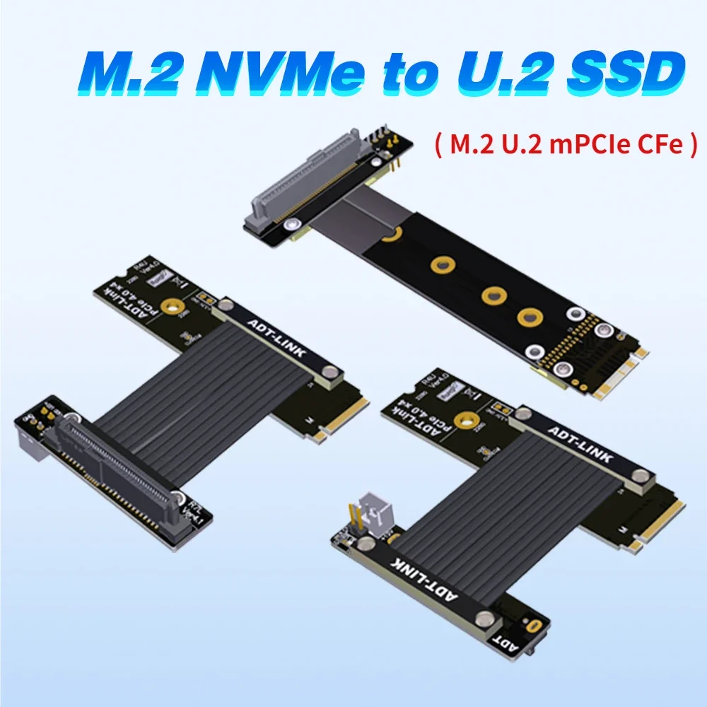 

M.2 NVMe SSD удлинитель для M.2 U.2 SFF-8639 Mini-PCIe CFexpress сети твердотельный накопитель адаптер PCIE 4,0 3,0 X4 полная скорость