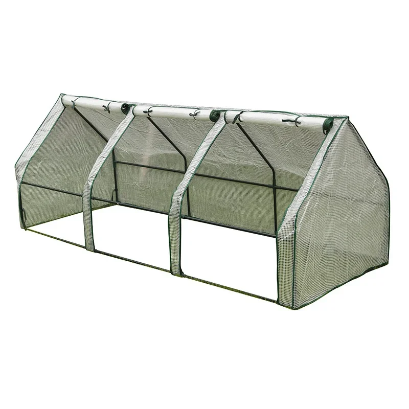 

240x90x90CM Household Plant Greenhouse Durable Insulation Flowers Zipper Mini Garden Cover (With Iron Frame)