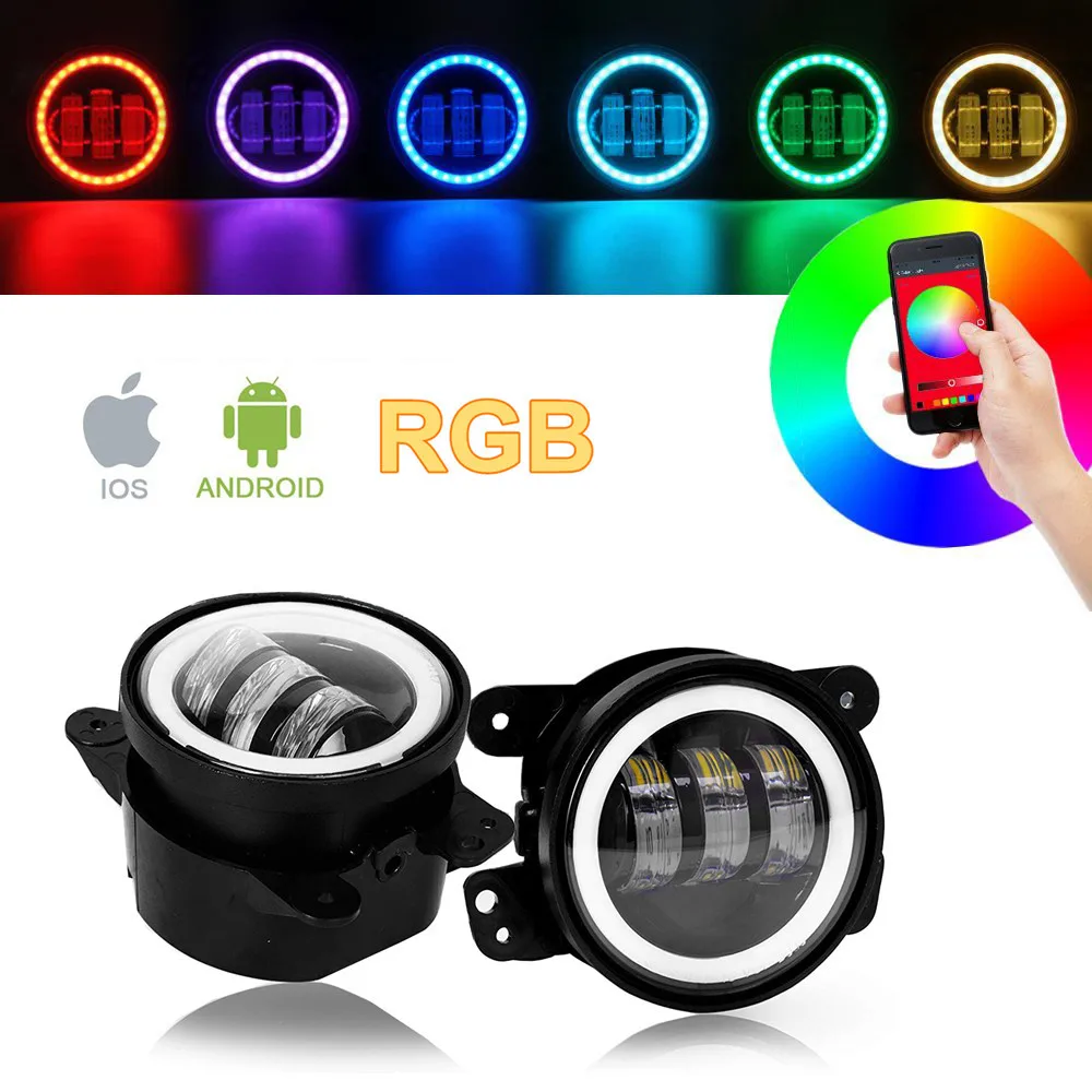 

LED Fog Lamp With DRL RGB For Jeep Wrangler JK 2007-2017 J023-5RGB LantSun