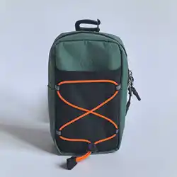 Outdoor Adventure Arm Bag with Water Bottle Holder - Multifunctional Storage Pouch for Camping, Hiking, and Mountaineering Essentials (GreenOrange Phone)
