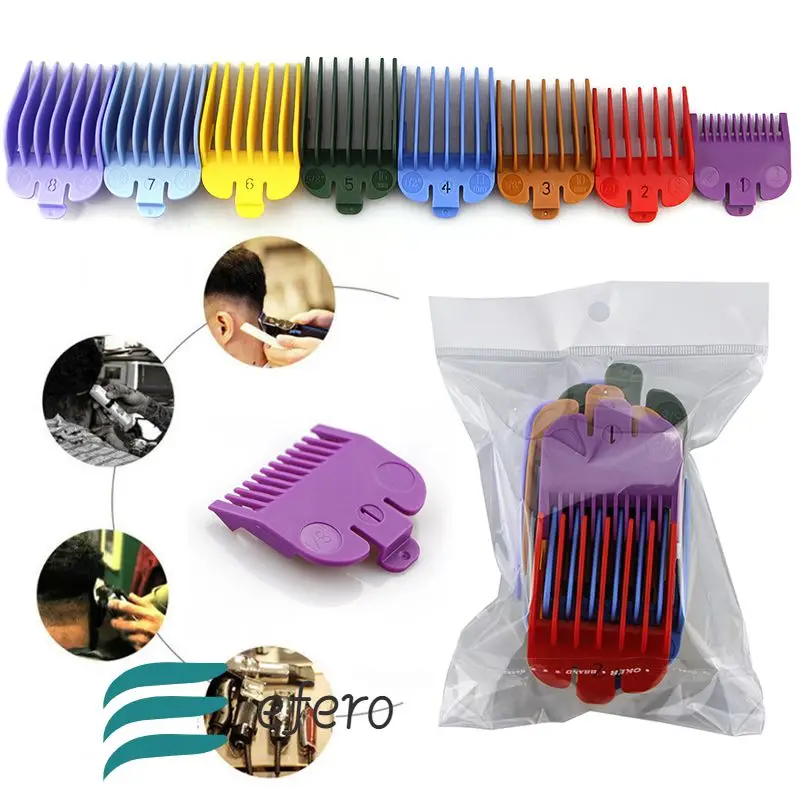 

HOT Kemei Hair Clipper Limit Comb Guide Attachment Size Barber Replacement Colorful Guide Comb Multiple Sizes Cutting Tool