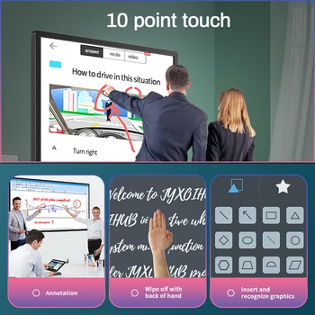 Smart Board 43 Inch ITV Interactive Whiteboard Touch Screen for Live Streaming Advertising Display Classroom (Board Only) 5