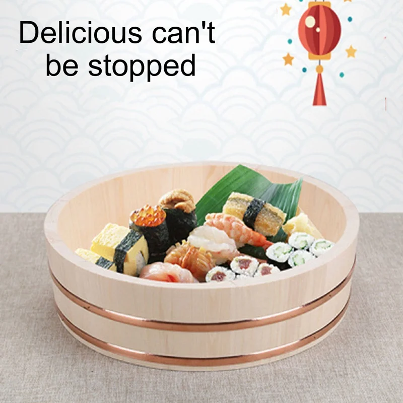 Cuisine Sushi Bucket White Pine Wooden Korean Bibimbap Bucket Sushi Bowl Japanese Cuisine Wooden wooden food bucket