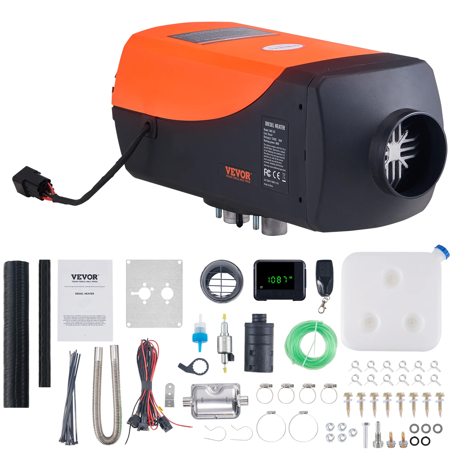 VEVOR Car Heater Diesel Air Heater 2/5/8KW 12V With Silencer Remote Control  Truck Boat Bus RV Trailer Air Diesel Parking Heater - AliExpress