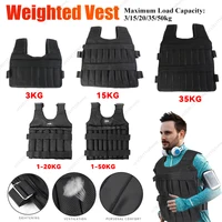 20/50KG Durable Weighted Vest Adjustable Weight Training Exercise Waistcoat Jacket Sand Clothing Boxing Fitness Equipment