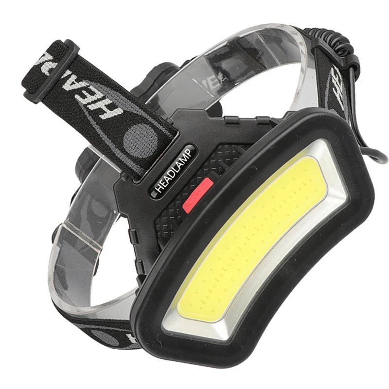 

USB Rechargeable COB Head Light Lamp Red White LED Light Fishing Headlight With 4 Modes Adjustment And 90°Rotate