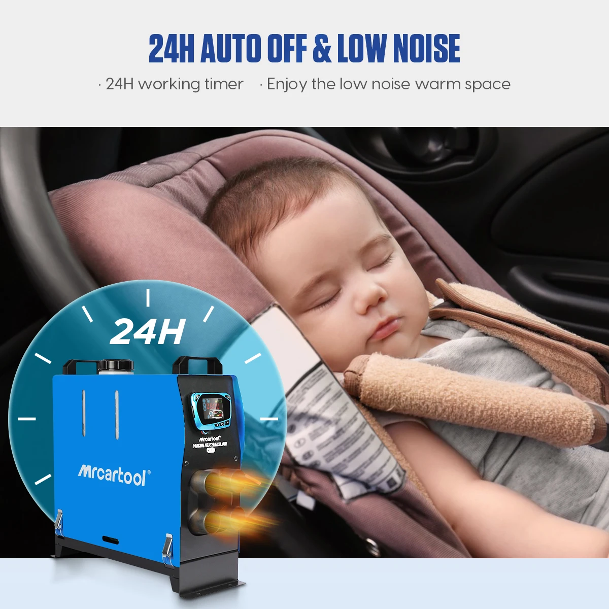 MRCARTOOL HT822 8KW Diesel Air Heater 12V All in One with LCD Switch & Remote Control Muffler Parking Four hole Parking Heater