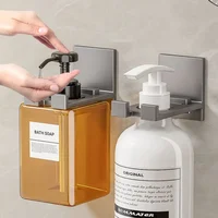 Universal Punch-free Shower Gel Bottle Rack Wall Mounted Adjustable Shampoo Bottle Metal Holder Hand Soap Dispenser Hook 2